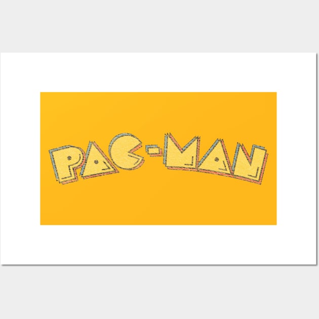 Pac-Man Logo (distressed) Wall Art by GraphicGibbon